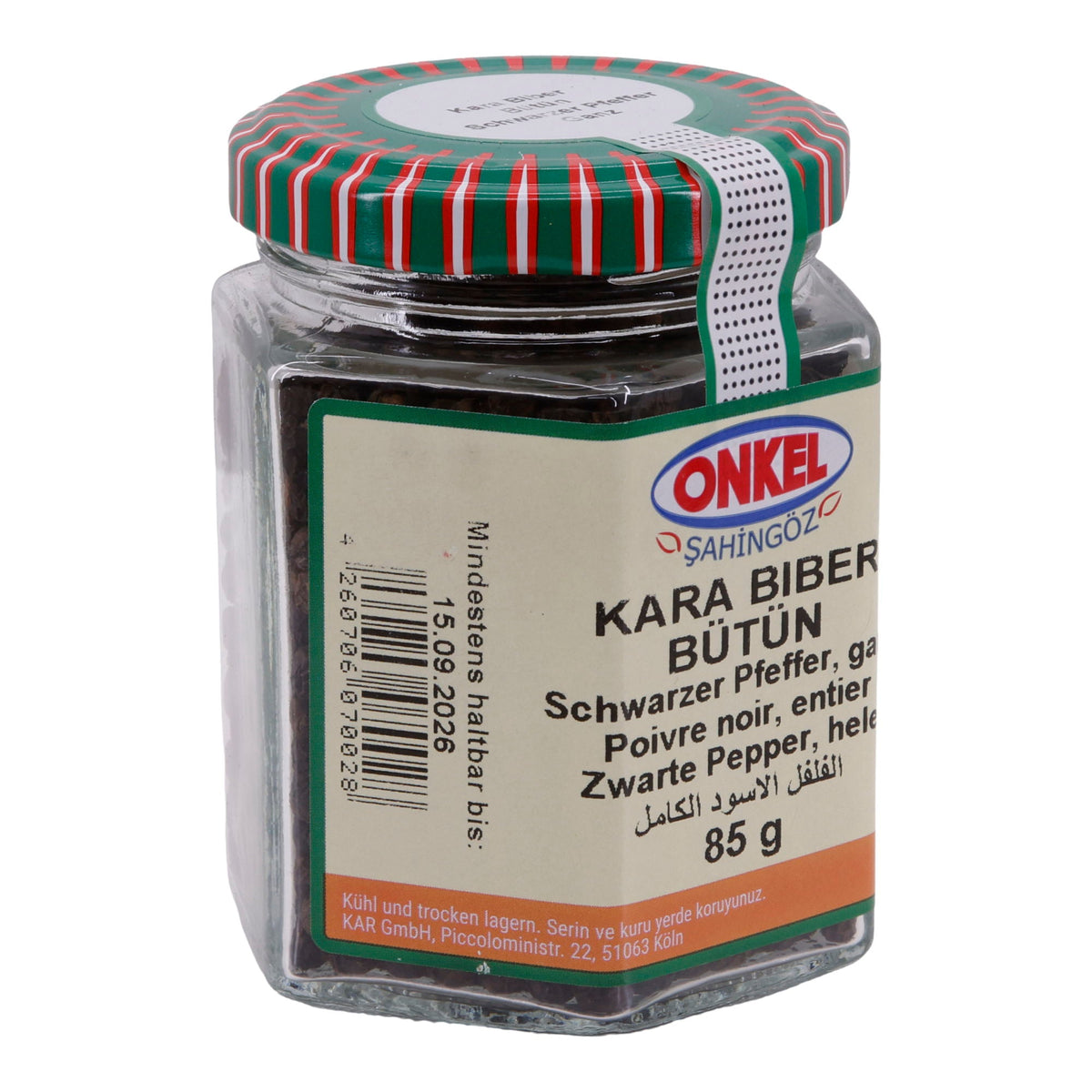 Kara Biber Bütün Onkel Şahingöz | Gewürz | Ganzer Schwarzer Pfeffer | 85 g ONKEL SAHINGÖZ