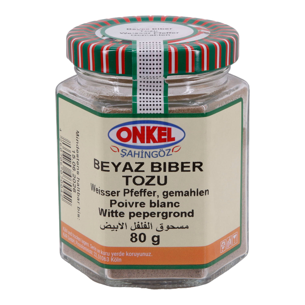 Gewürz Onkel Şahingöz Beyaz Biber Tozu | Gemahlener Weißer Pfeffer | 80 g