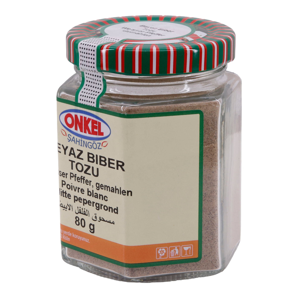 Gewürz Onkel Şahingöz Beyaz Biber Tozu | Gemahlener Weißer Pfeffer | 80 g