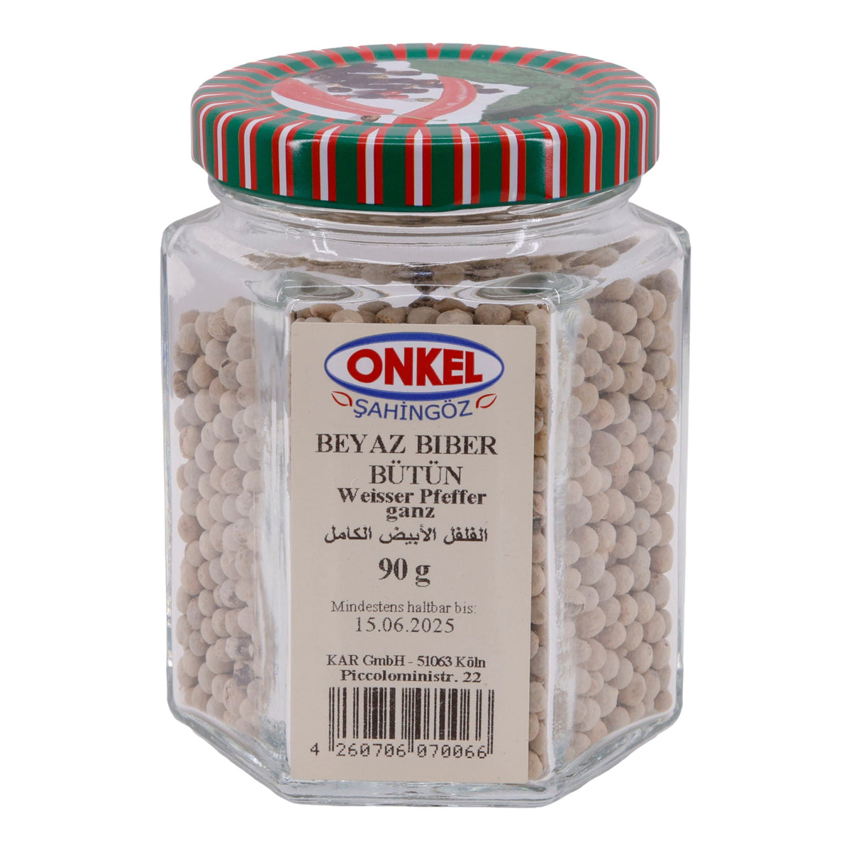 Beyaz Biber Bütün Onkel Şahingöz | Gewürz | Ganzer Weißer Pfeffer | 90 g