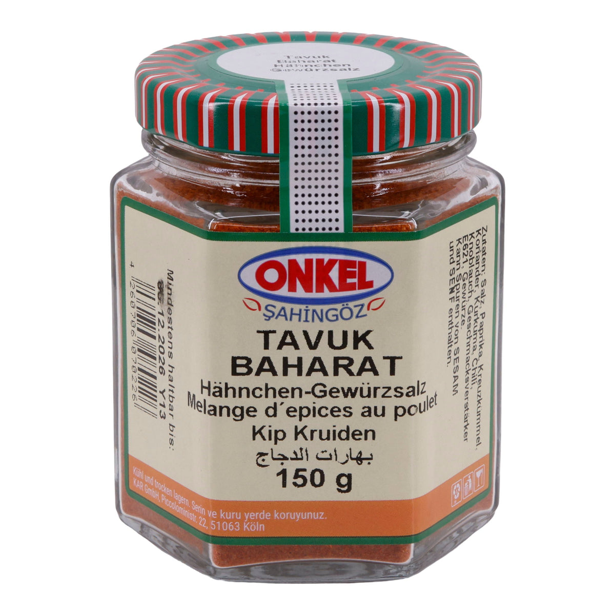Würzmischung Onkel Şahingöz Tavuk Baharat | Gewürz | für Hähnchengerichte mit Salz | 150 g