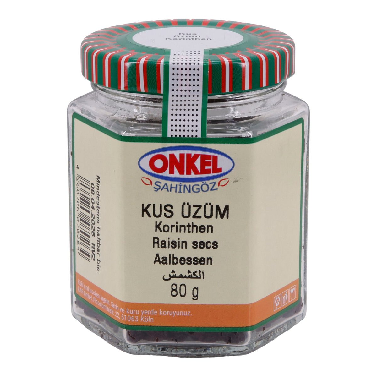 Korinthen Onkel Şahingöz Korinthen | Trockenobst | süße getrocknete Trauben für Backen & Kochen | 80 g