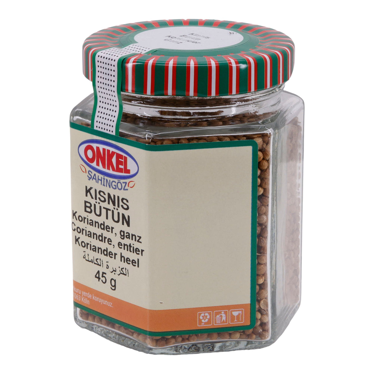 Koriander Onkel Şahingöz | ganz | Ganze Koriandersamen im Glas | 45 g