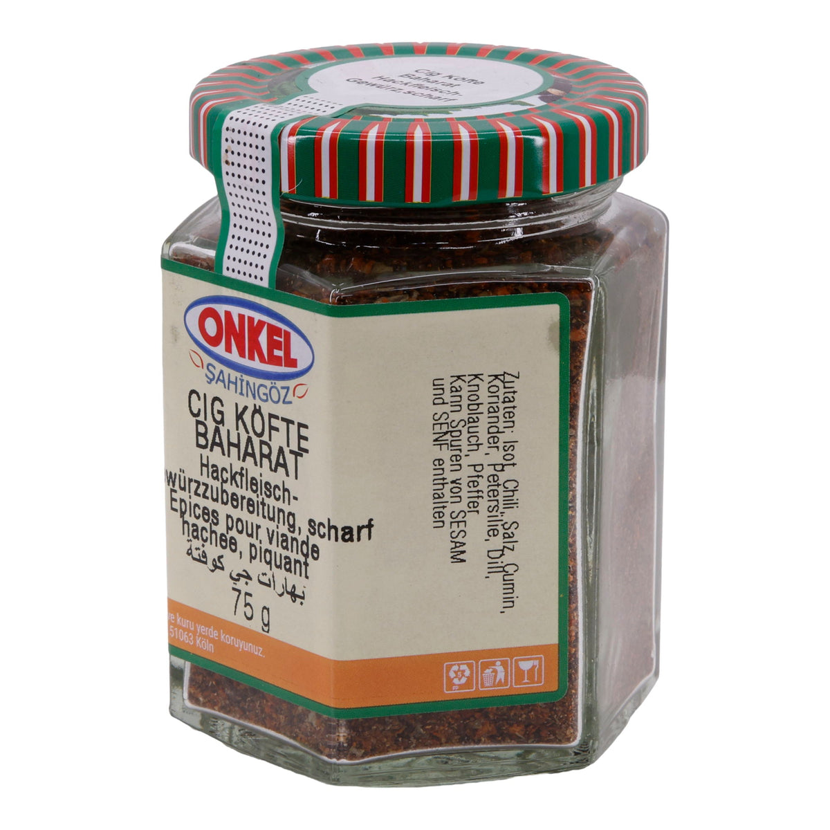 Çiğ Köfte Baharat Onkel Şahingöz | Hackfleisch-Gewürzzubereitung | Scharf | 75 g