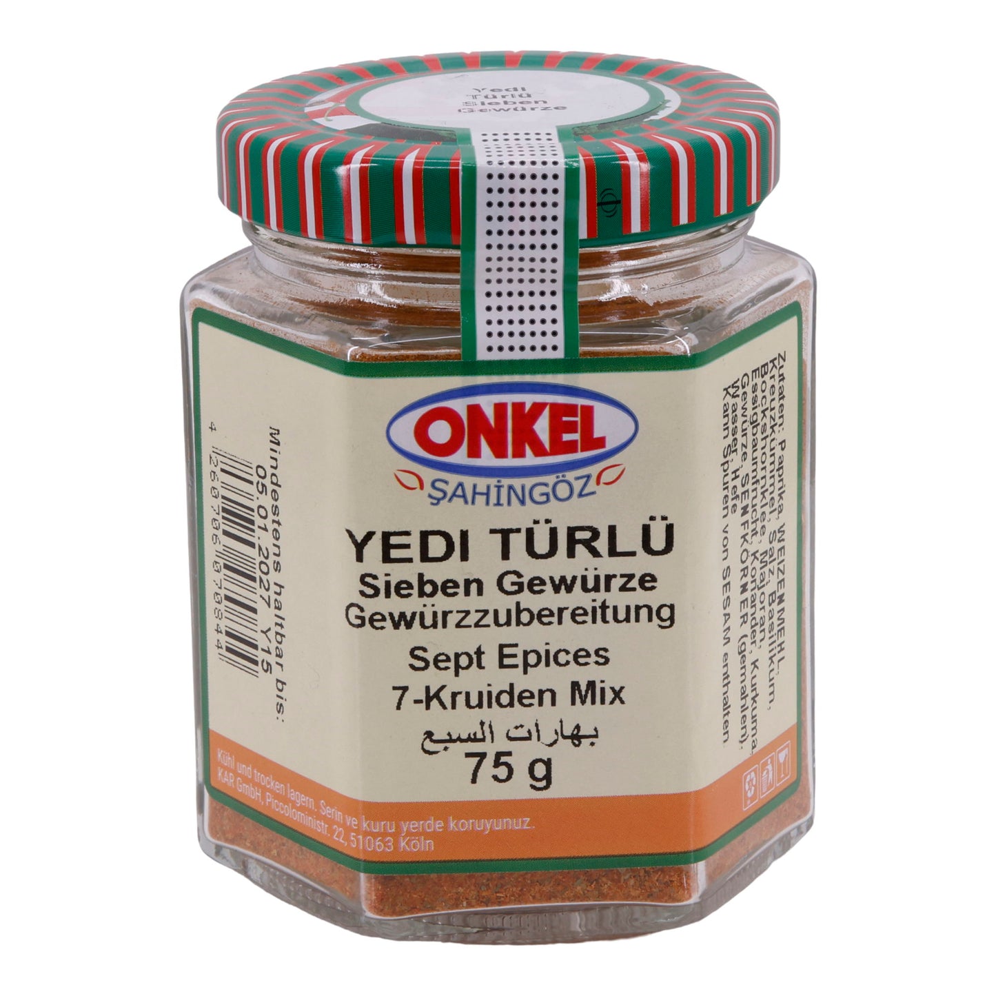 Yedi Türlü Onkel Şahingöz | Gewürzmischung | Sieben-Gewürze-Gewürzzubereitung | 75 g