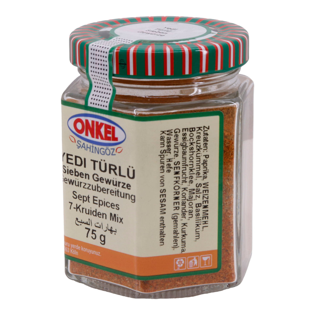 Yedi Türlü Onkel Şahingöz | Gewürzmischung | Sieben-Gewürze-Gewürzzubereitung | 75 g ONKEL SAHINGÖZ