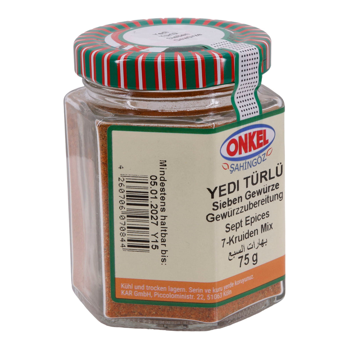 Yedi Türlü Onkel Şahingöz | Gewürzmischung | Sieben-Gewürze-Gewürzzubereitung | 75 g ONKEL SAHINGÖZ