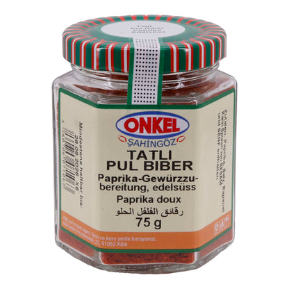 Tatlı Pul Biber Onkel Şahingöz | Paprika-Gewürzzubereitung | Edelsüß | 75 g