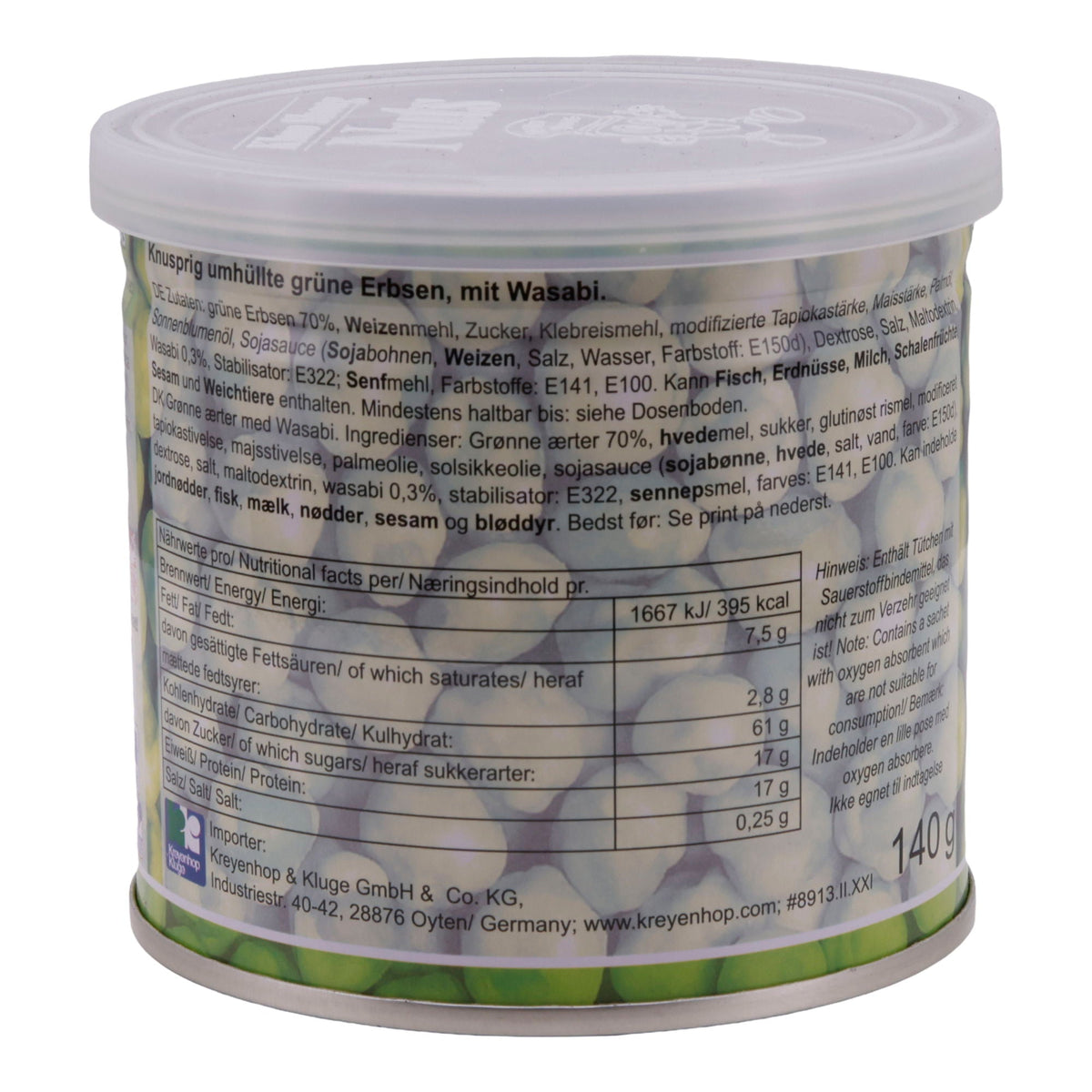 Snack Khao Shong | Wasabi Grüne Erbsen | Knusprig, würzig | 140 g KHAO SHONG