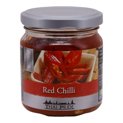 Roter Chili Thai Pride | Haché dans l'huile de soja | Très épicé | idéal pour sauces et dips | 180 g
