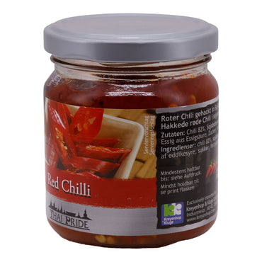 Roter Chili Thai Pride | Haché dans l'huile de soja | Très épicé | idéal pour sauces et dips | 180 g