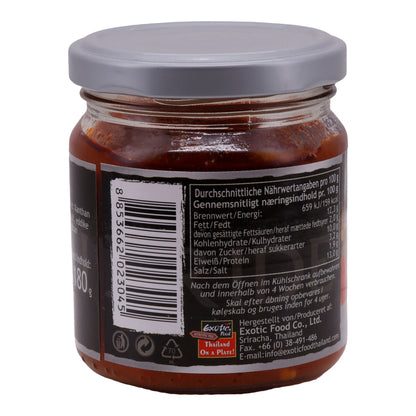 Roter Chili Thai Pride | Haché dans l'huile de soja | Très épicé | idéal pour sauces et dips | 180 g