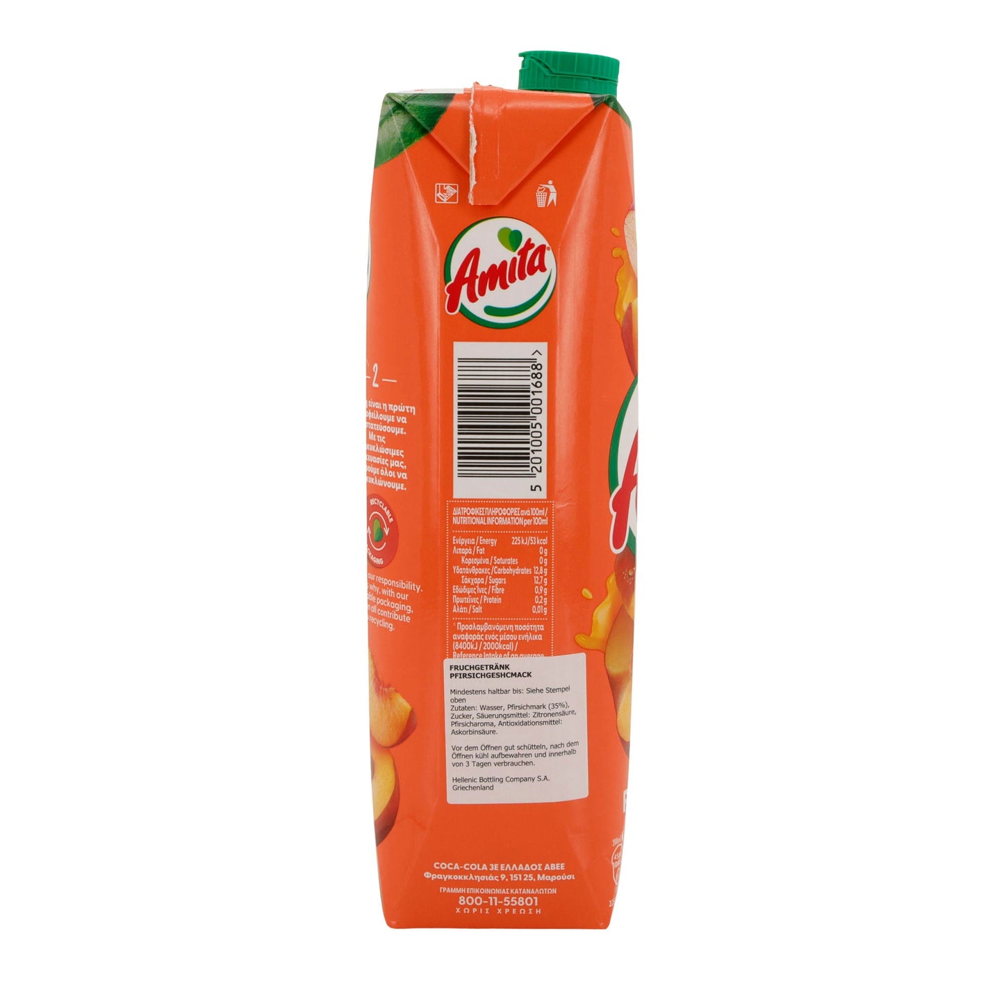 Amita | Pfirsichsaftgetränk 43 % | aromatischer Pfirsich-Geschmack, Tetra Pak 1 L