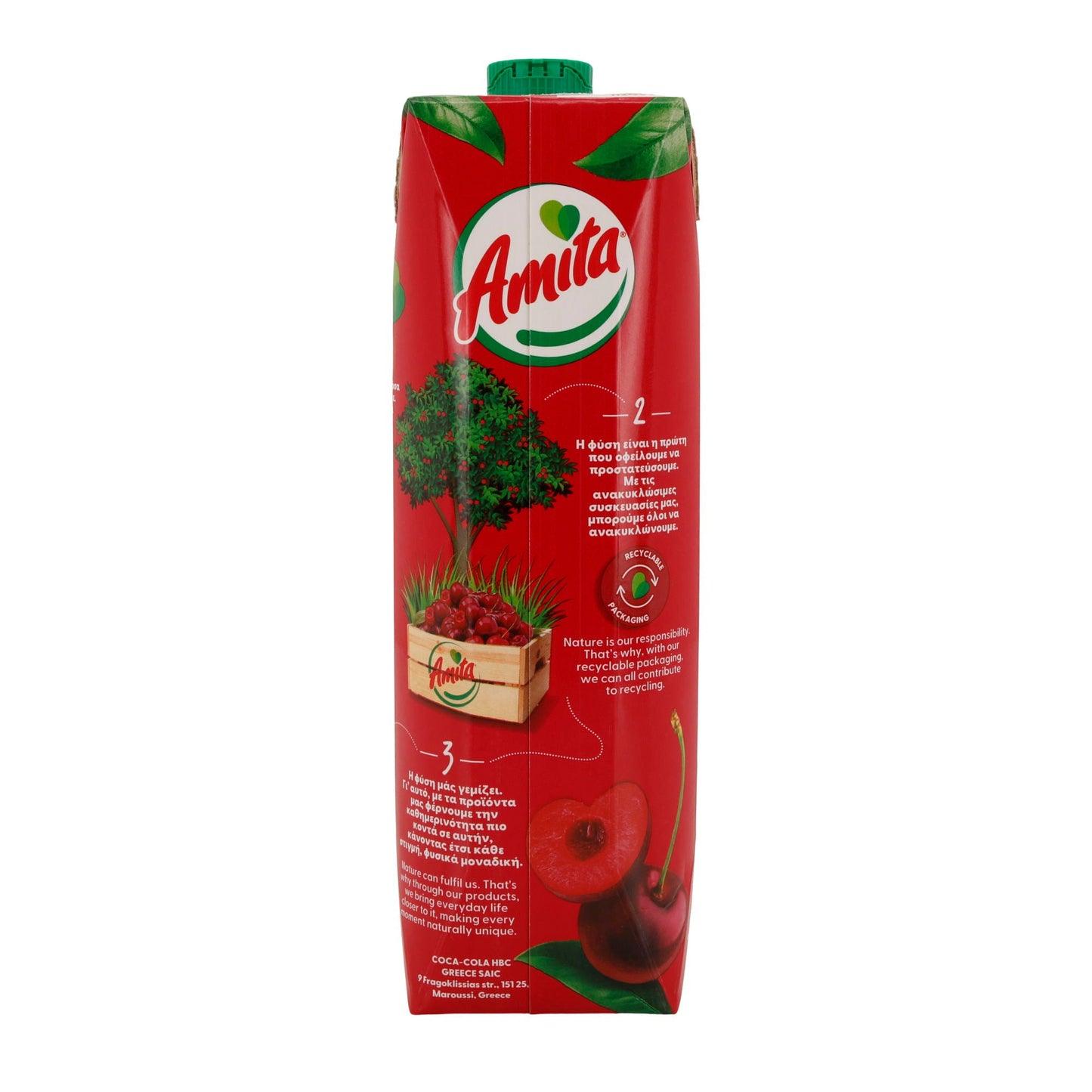 Amita | Sauerkirsch Fruchtsaftgetränk | 15 % Sauerkirschsaft, ohne Konservierungsstoffe | 1 Liter