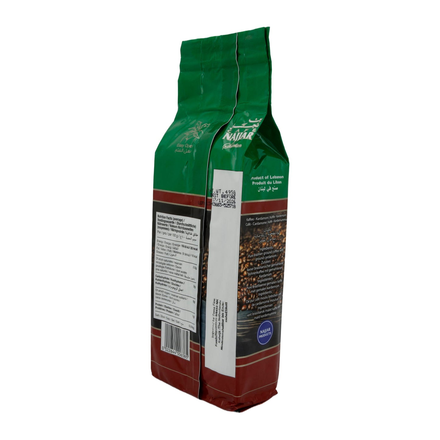 Arabica Selection Café Najjar | Kaffee mit Kardamom | Hochwertiger Kaffee aus dem Libanon | 495 g