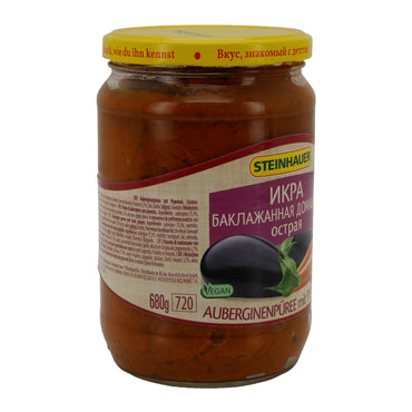 Purea di melanzane Steinhauer | Con peperoni | Vegano, pronto da tavola | 680 g