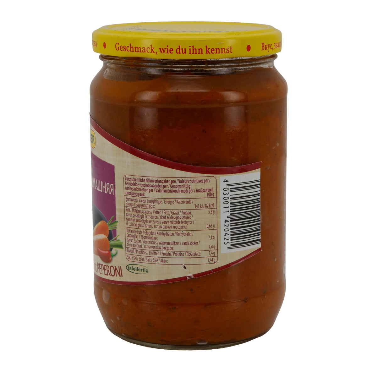 Auberginenpüree Steinhauer | Mit Peperoni | Vegan, tafelfertig | 680 g STEINHAUER