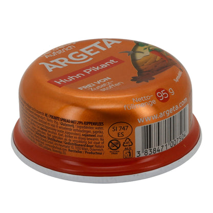 Aufstrich Argeta Huhn Pikant | Aufstrich | Mit Hühnerfleisch | 95 g