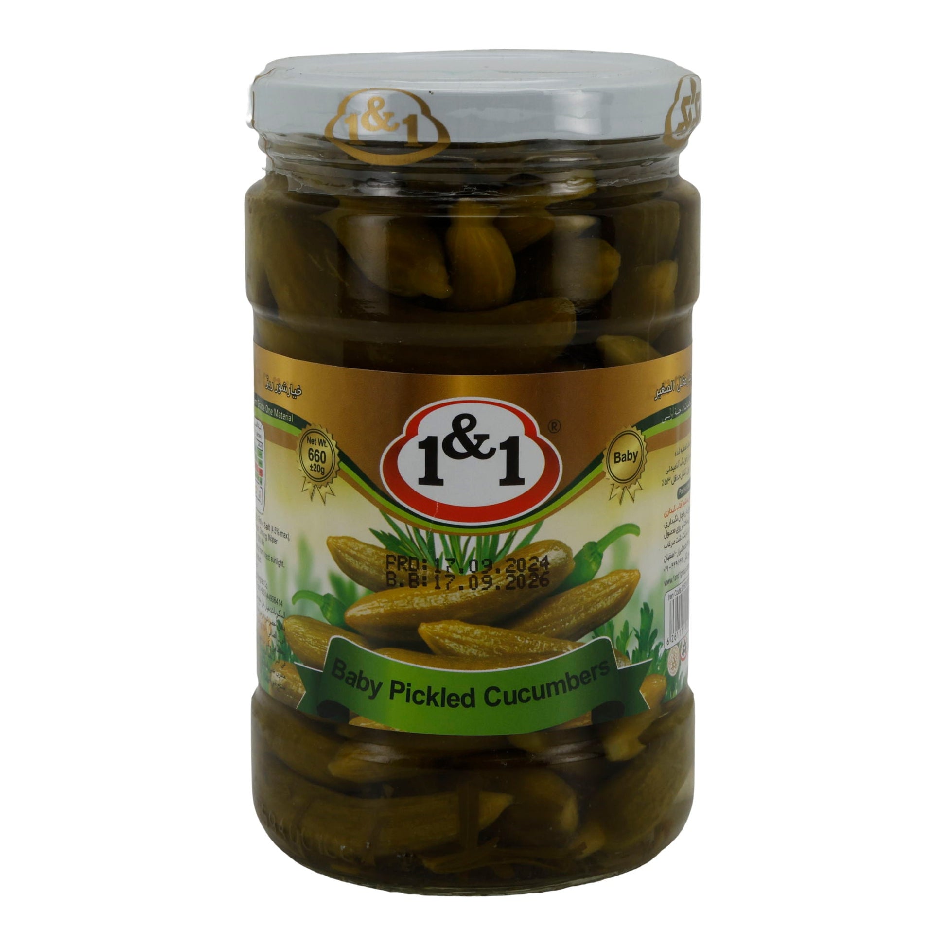 Baby - Gurken eingelegt 1&1 | Pickled Baby Cucumbers | Aromatisch & knackig | 660 g (Abtropfgewicht 260 g) - Taste Your World