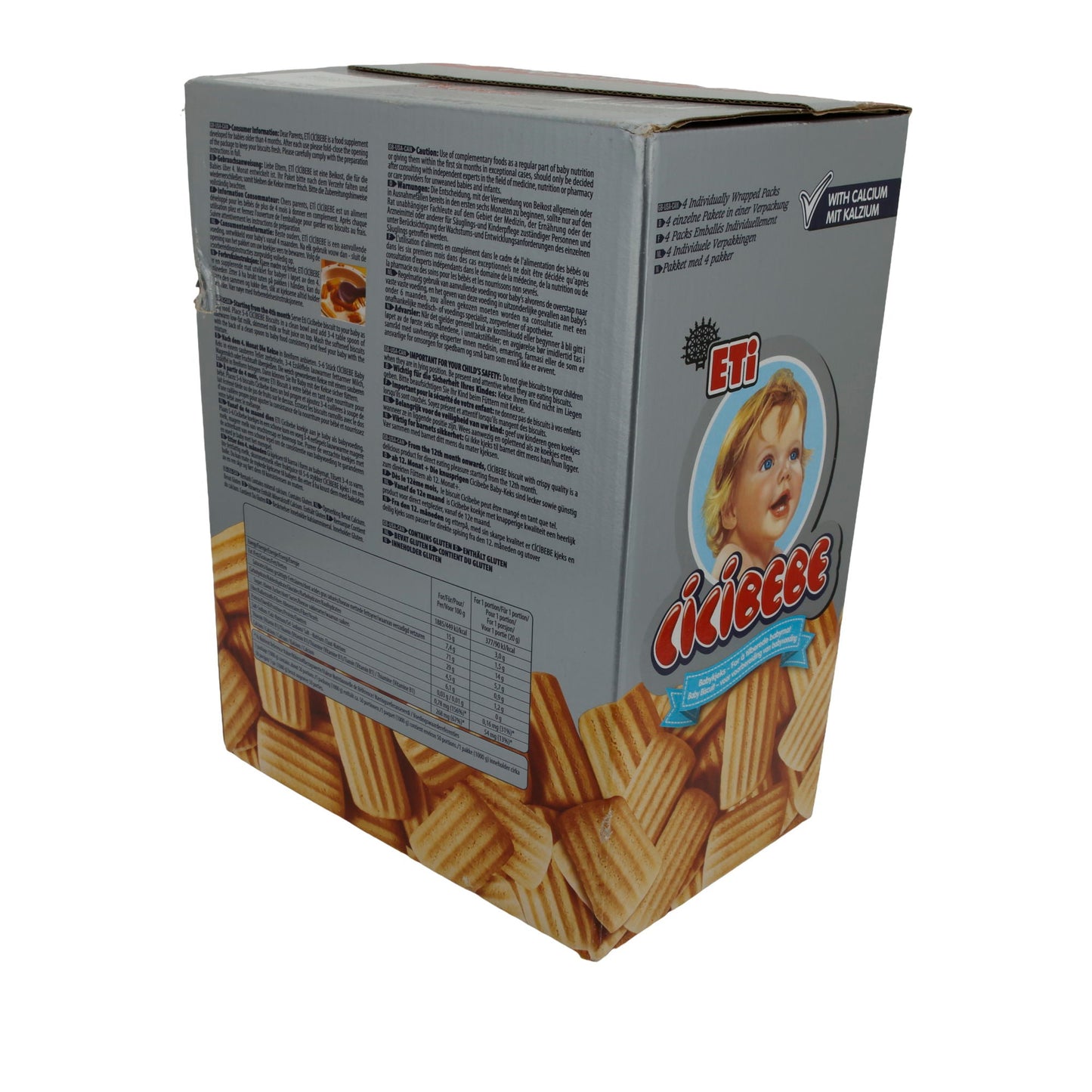 Baby-Kekse Eti Cicibebe | mit Kalzium | 4 x 250 g | 1000 g