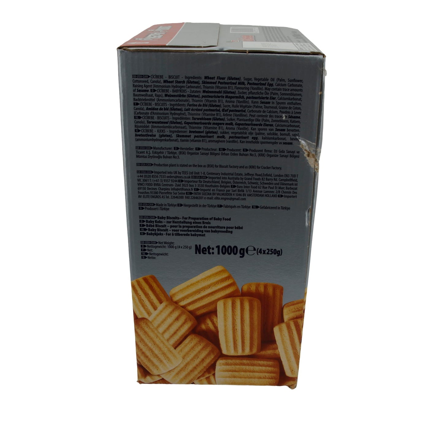 Baby-Kekse Eti Cicibebe | mit Kalzium | 4 x 250 g | 1000 g