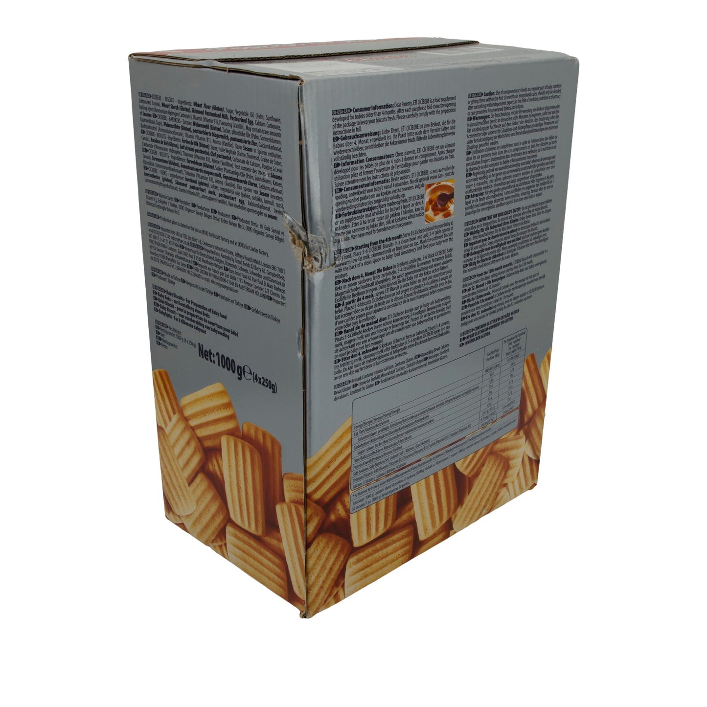 Baby-Kekse Eti Cicibebe | mit Kalzium | 4 x 250 g | 1000 g