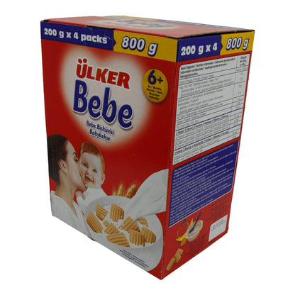 Baby Kekse Ülker | Bebe Kekse | Sanft, für Babys ab 6 Monaten | 800 g (4 x 200 g)