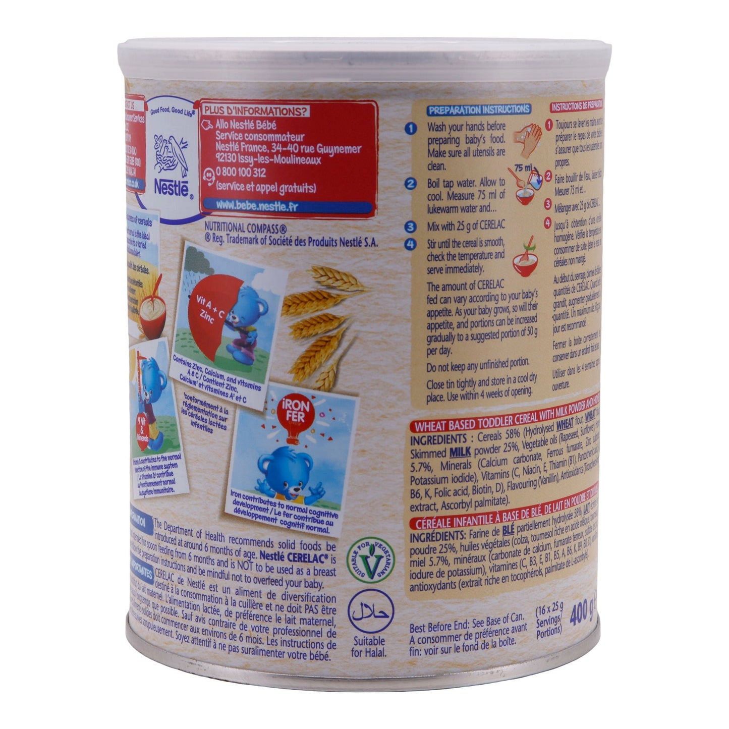 WHEAT WITH MILK AND HONEY POWDER