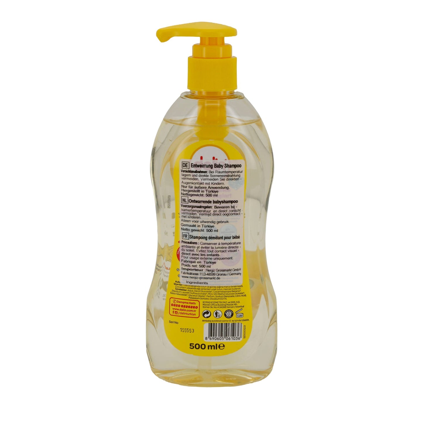 Babyshampoo Dalin | Shampoo | Sanftes Babyshampoo mit Pumpspender | 500 ml