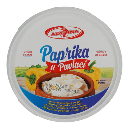 Adelina Paprika in Sour Cream 800 g – Traditional Balkan Paprika in creamy sour cream