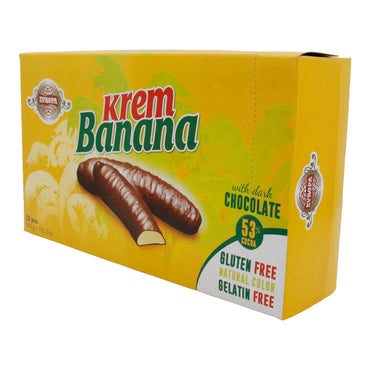 Bananencreme Evropa Krem Banana | Süßigkeit | mit Bananengeschmack und Schockoladenglasur | 32 Stück, 544g