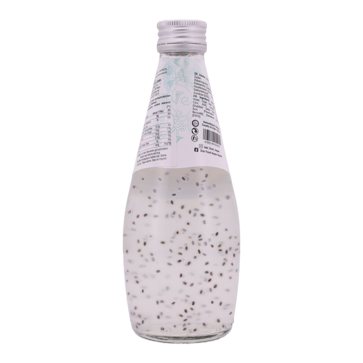 Basil Seed Drink Star Fresh | Refreshing | With Coconut Water | 290 ml