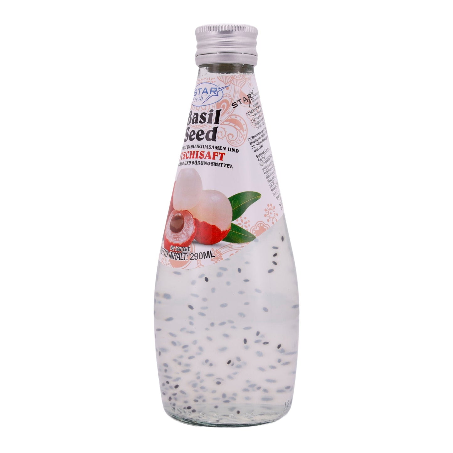 Bevanda ai semi di basilico Star Fresh | Rinfrescante | Con succo di litchi | 290 ml