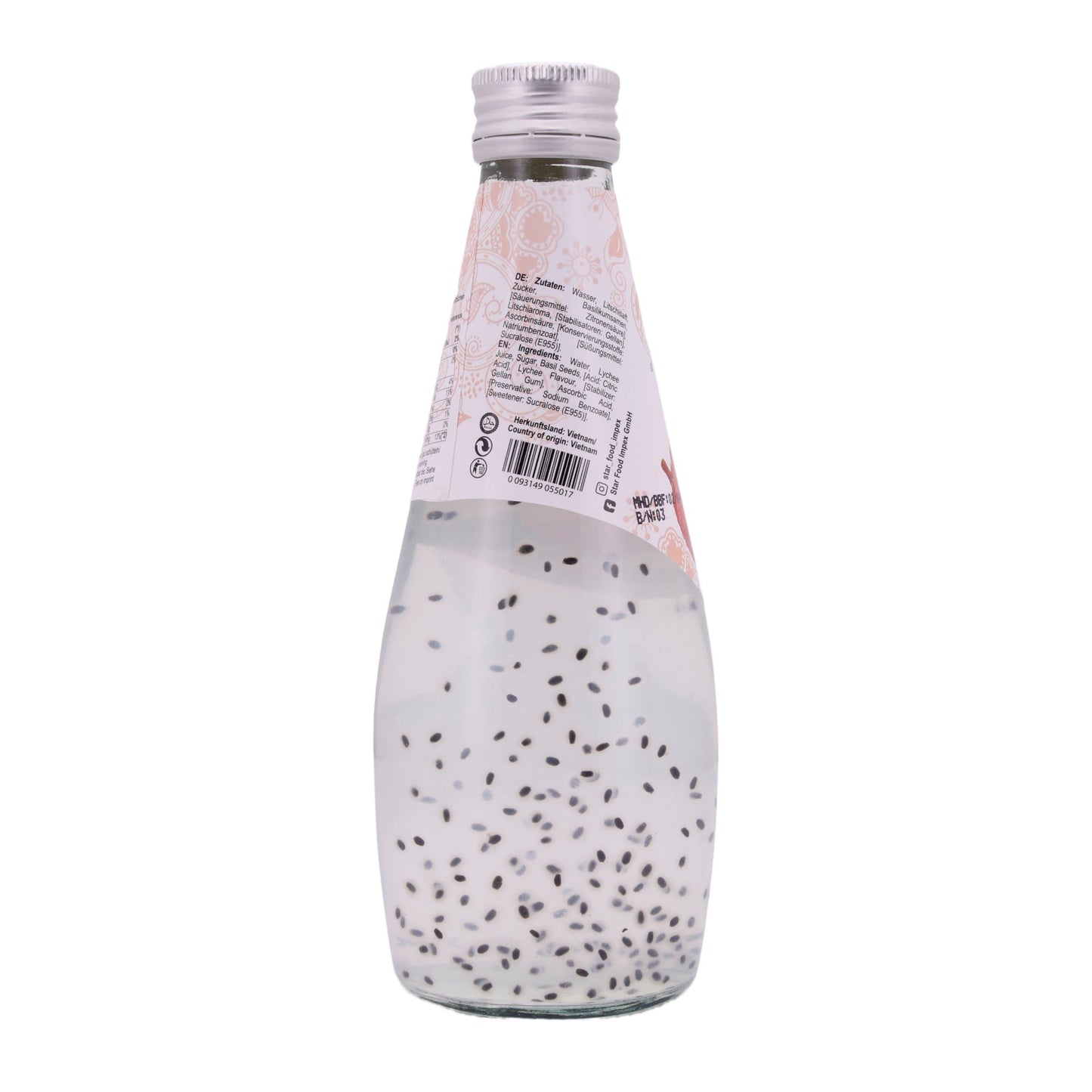 Bevanda ai semi di basilico Star Fresh | Rinfrescante | Con succo di litchi | 290 ml
