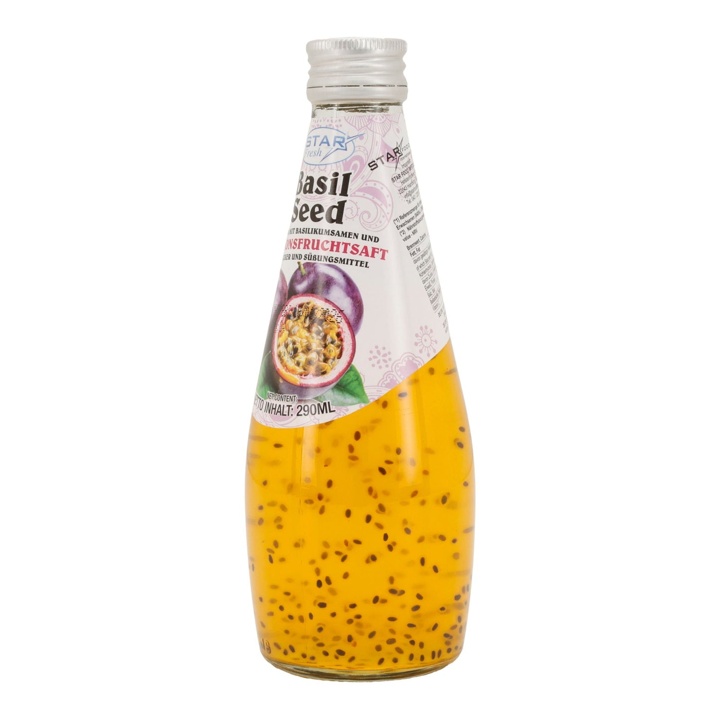 Basil Seed Getränk Star Fresh | Erfrischend | Mit Passionsfrucht | 290 ml