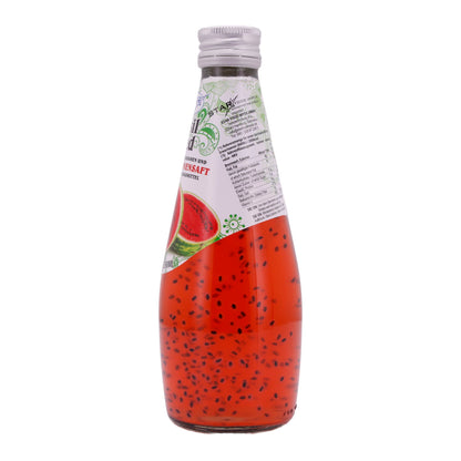 DRINK WITH BASIL SEEDS AND WATERMELON JUICE