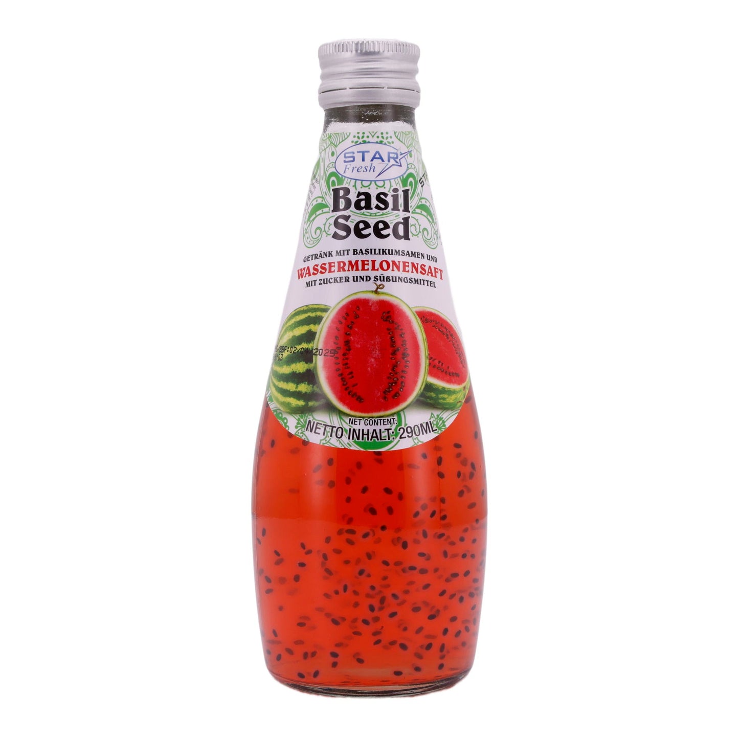 DRINK WITH BASIL SEEDS AND WATERMELON JUICE
