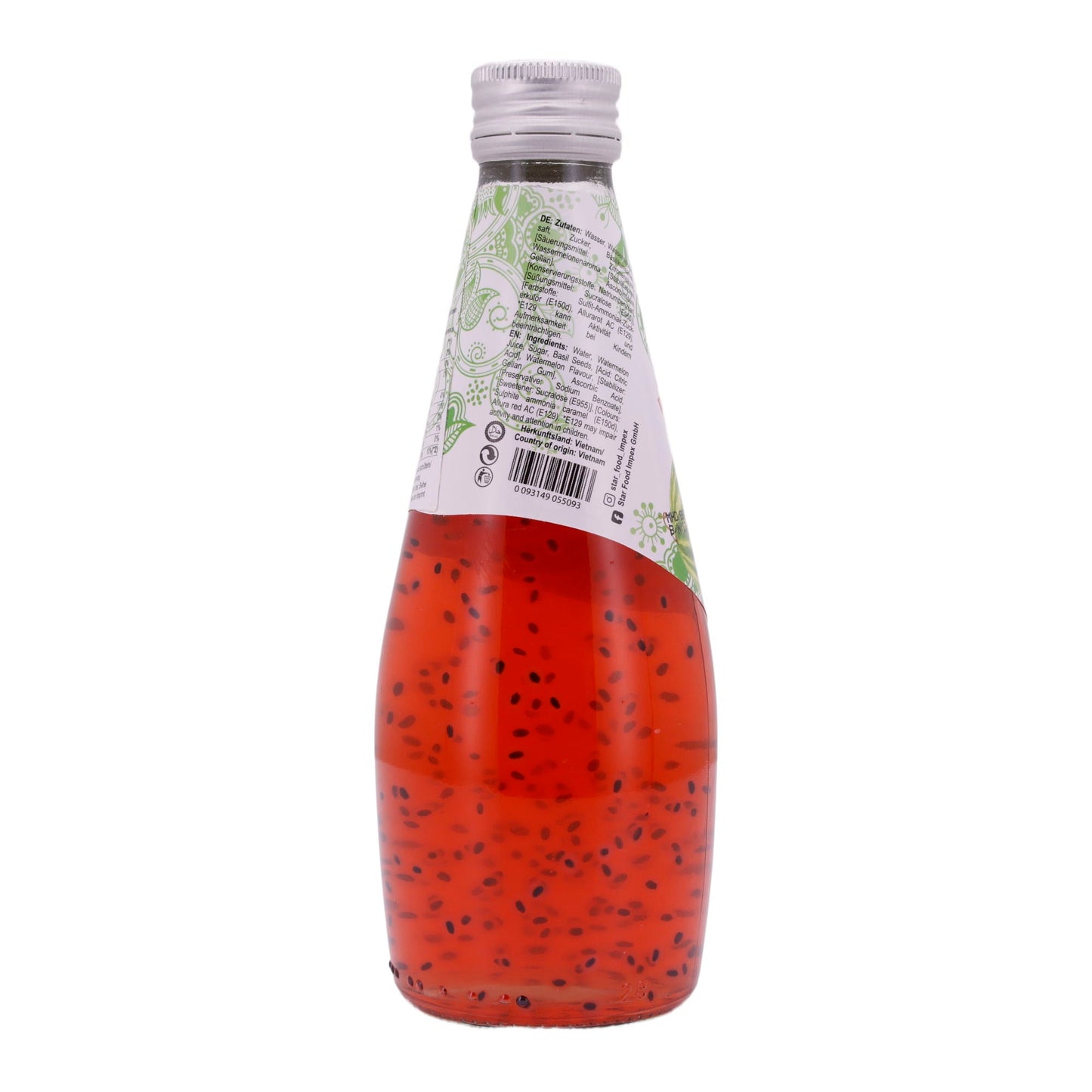 DRINK WITH BASIL SEEDS AND WATERMELON JUICE