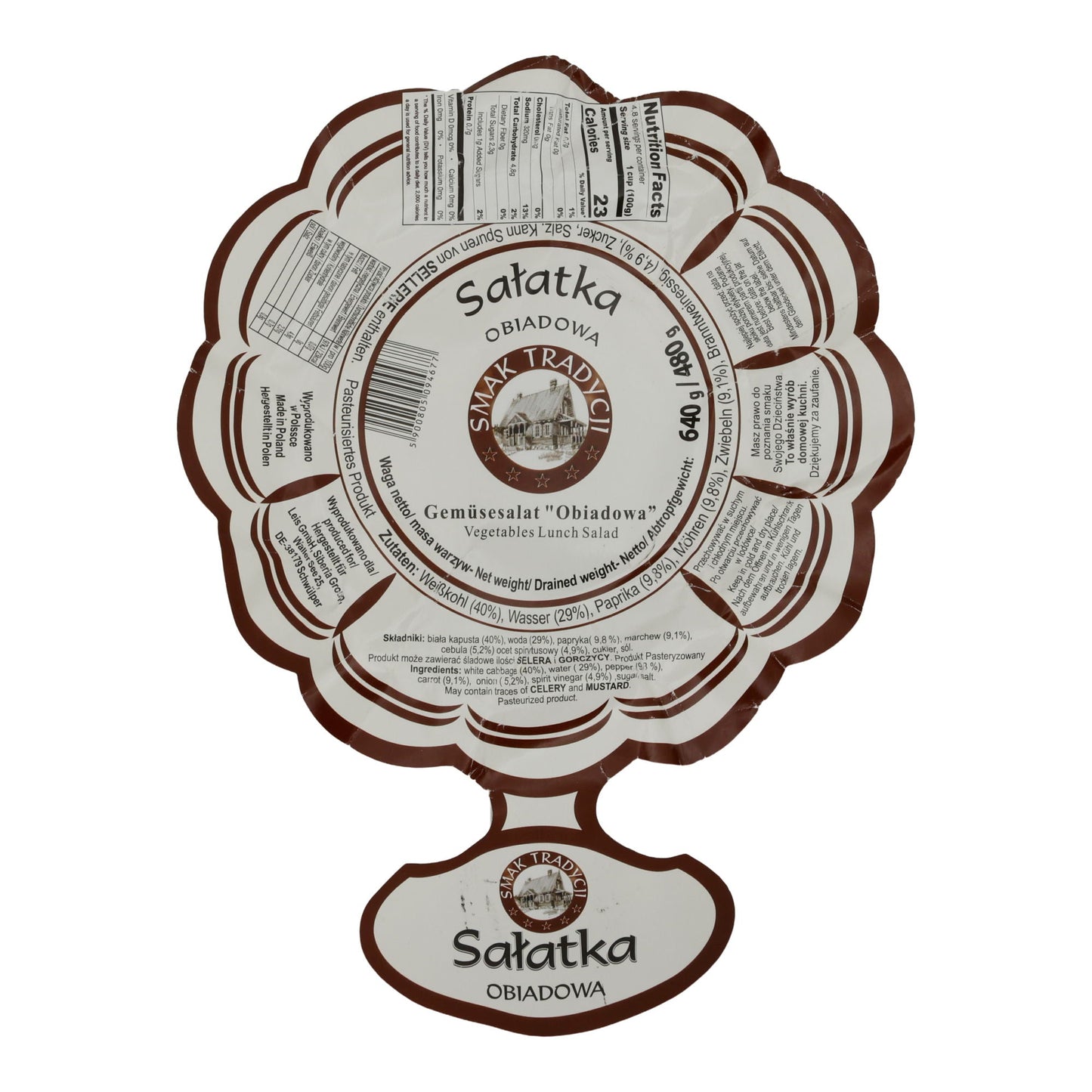 Insalata di contorno Smak Tradycji | Insalata per pranzo | Tradizionale in barattolo | 640g