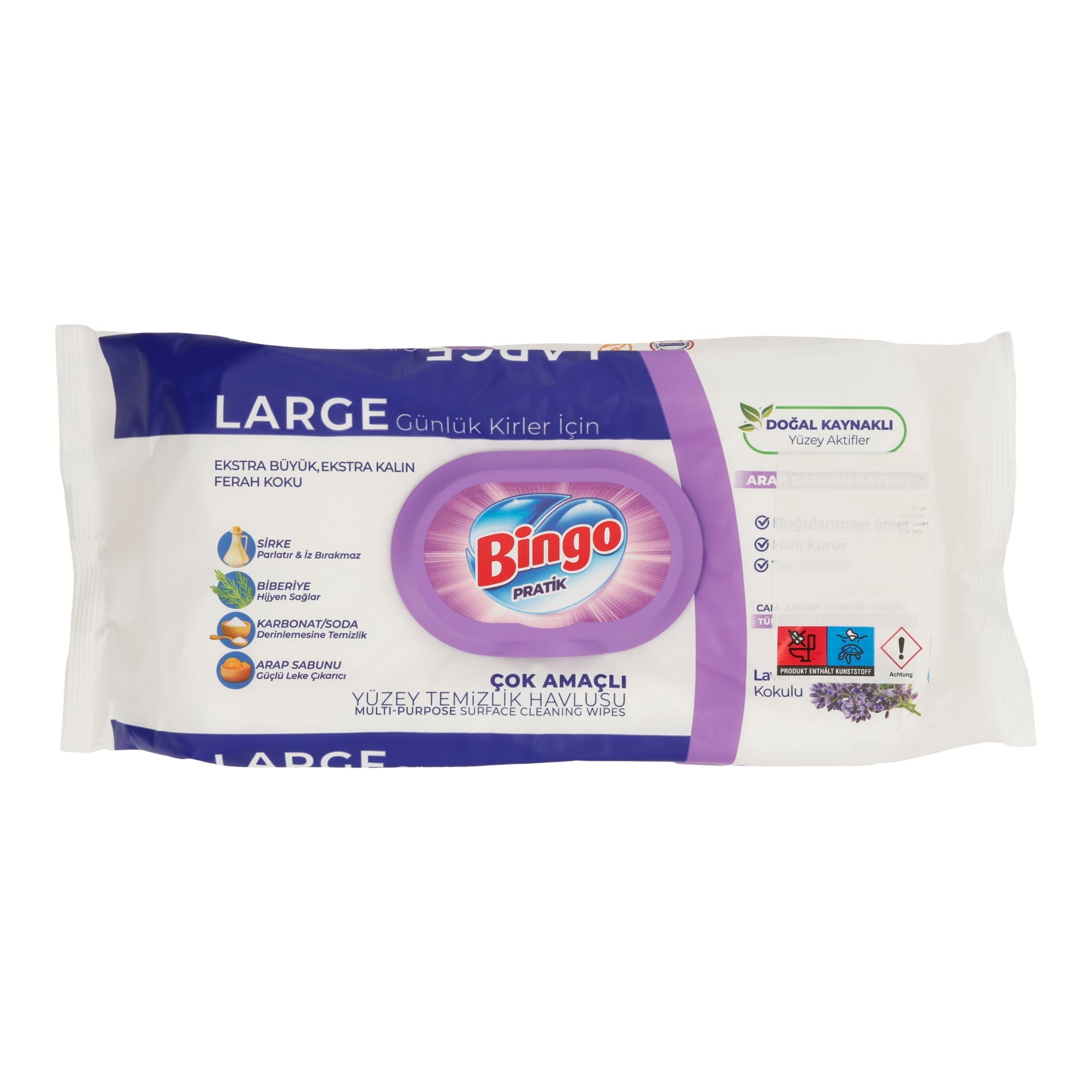 Bingo Pratik Allzweck - Reinigungstücher – Lavendel, 96 Stück - Taste Your World