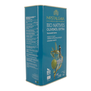 Bio - Olivenöl extra nativ | Nostalgia | Koroneiki Sorte | 3 Liter – kaltgepresst, griechisches Produkt, BIO - zertifiziert - Taste Your World