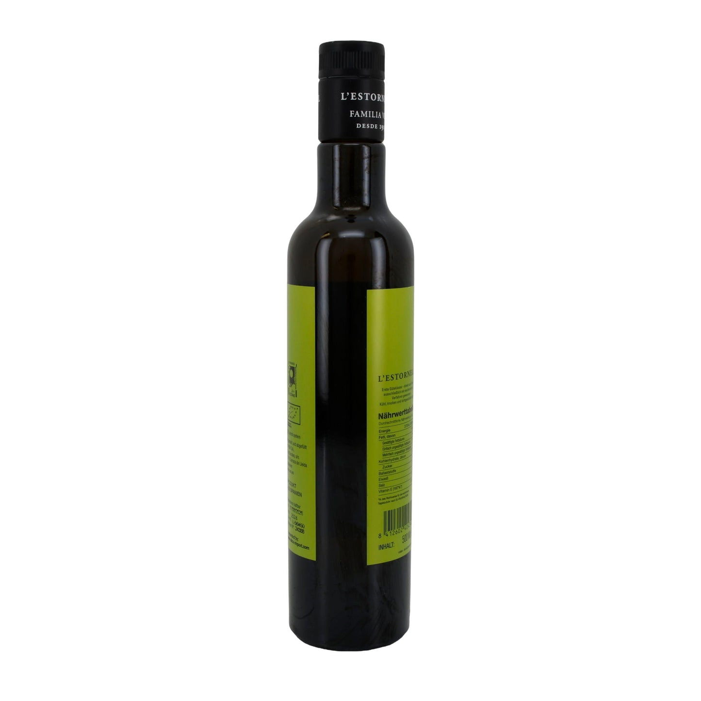 Bio-Olivenöl | L’Estornell | Arbequina, erste Kaltpressung, natives Olivenöl extra, biologischer Anbau | 500 ml Silca