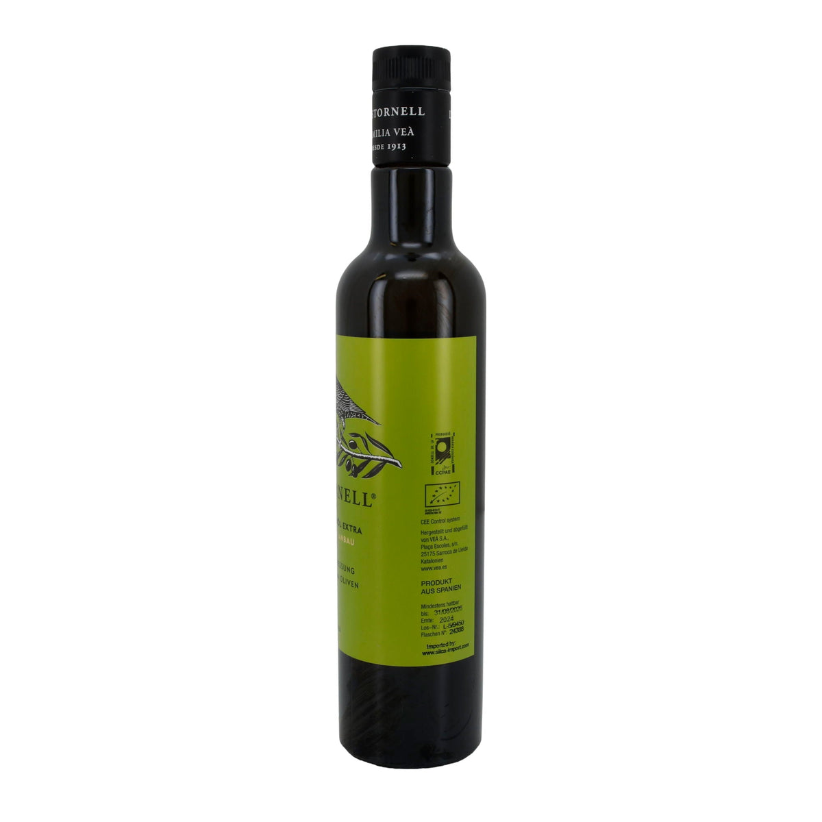 Bio-Olivenöl | L’Estornell | Arbequina, erste Kaltpressung, natives Olivenöl extra, biologischer Anbau | 500 ml Silca