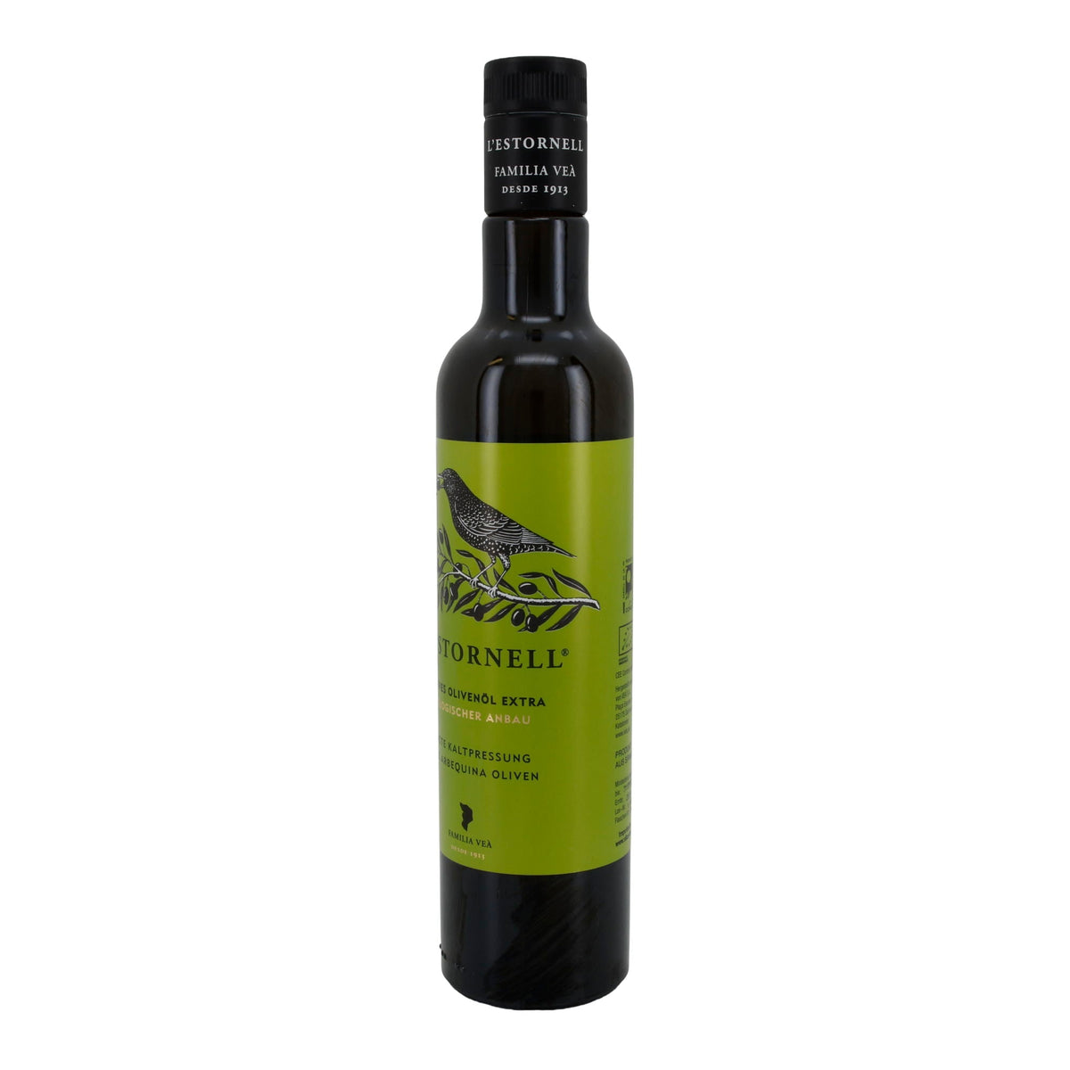 Bio-Olivenöl | L’Estornell | Arbequina, erste Kaltpressung, natives Olivenöl extra, biologischer Anbau | 500 ml Silca
