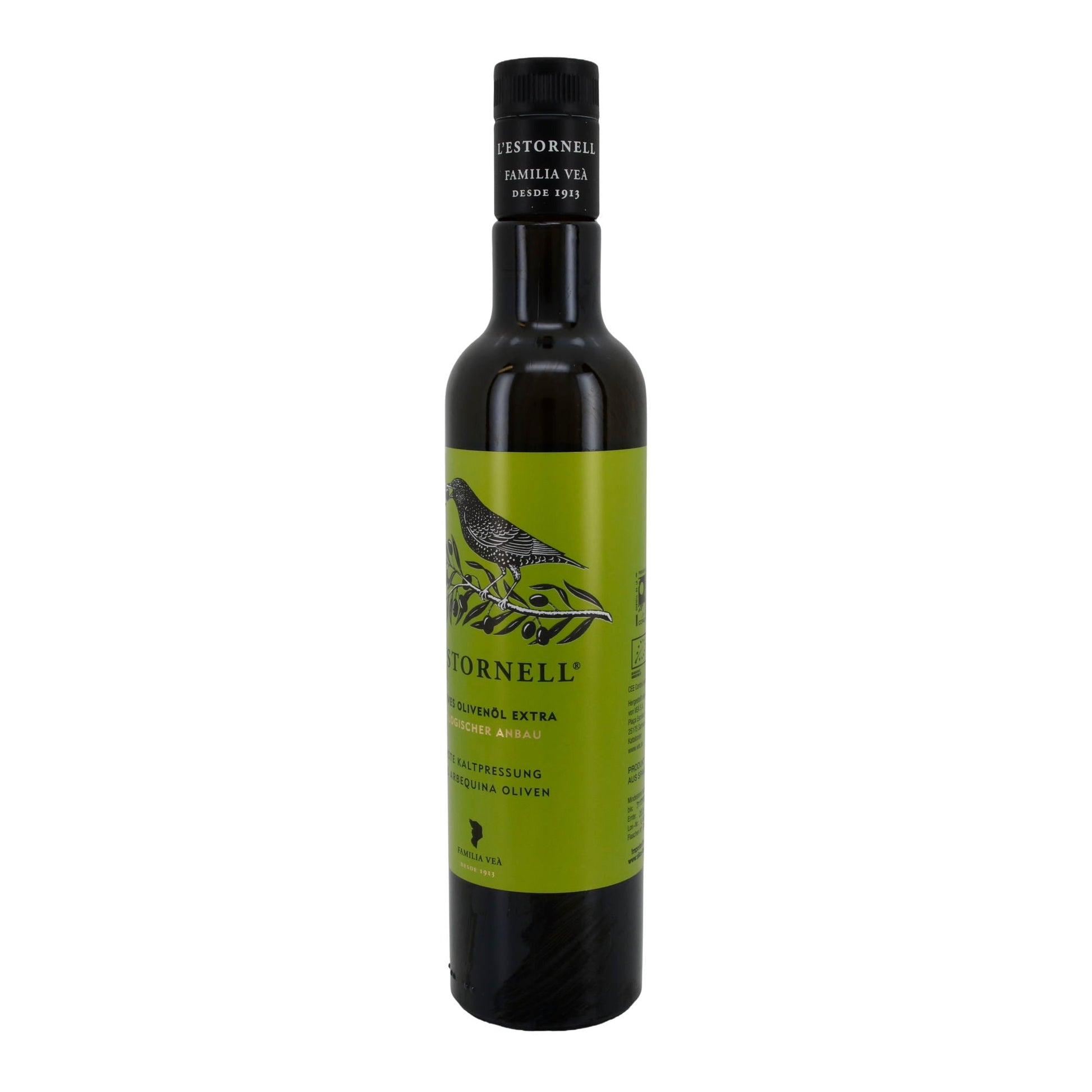 Bio-Olivenöl | L’Estornell | Arbequina, erste Kaltpressung, natives Olivenöl extra, biologischer Anbau | 500 ml Silca