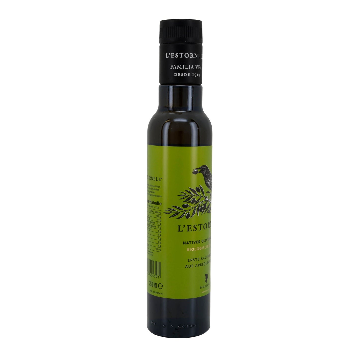 Bio-Olivenöl | L’Estornell | Arbequina, erste Kaltpressung, natives Olivenöl extra, biologischer Anbau | 500 ml