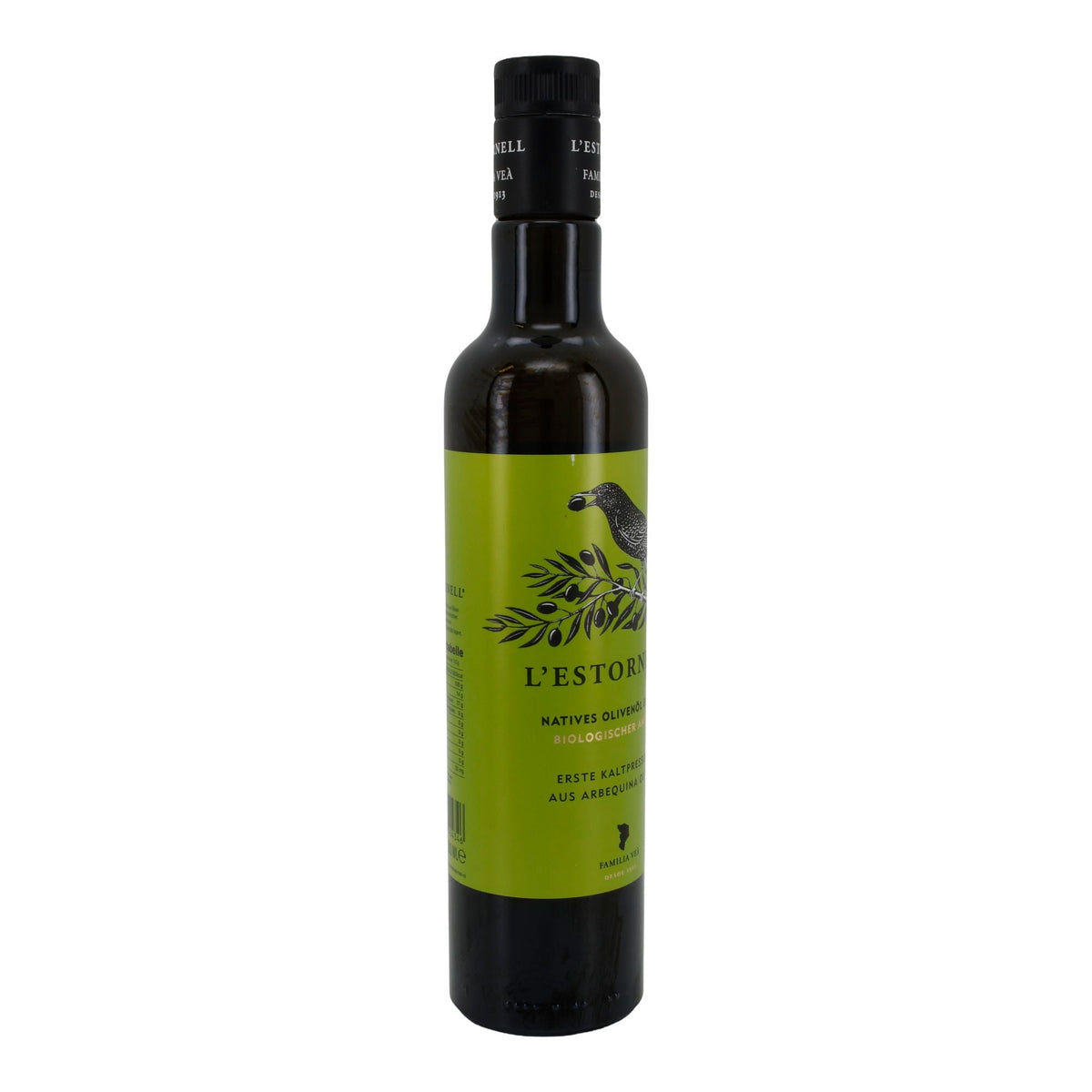 Bio-Olivenöl | L’Estornell | Arbequina, erste Kaltpressung, natives Olivenöl extra, biologischer Anbau | 500 ml Silca