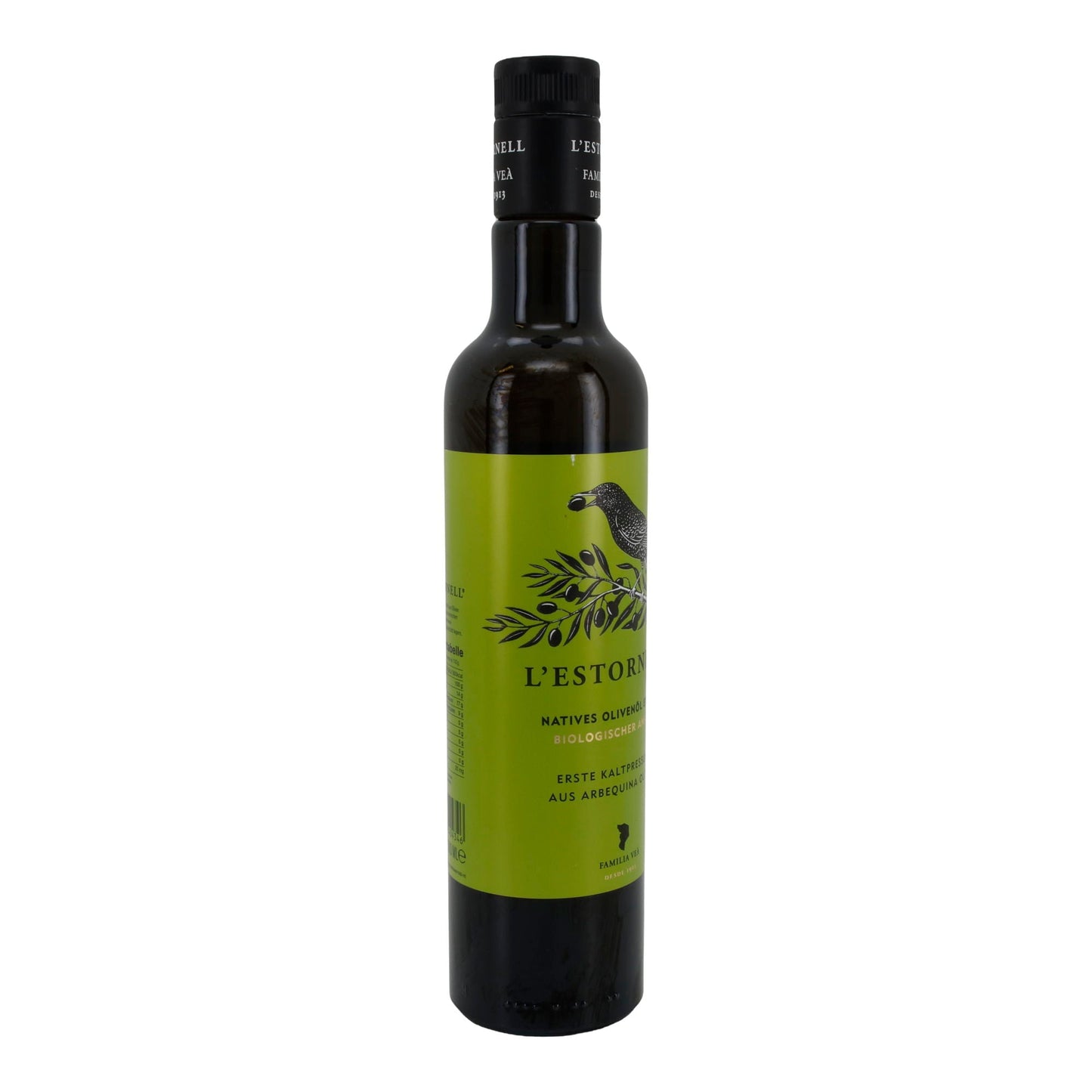 Bio-Olivenöl | L’Estornell | Arbequina, erste Kaltpressung, natives Olivenöl extra, biologischer Anbau | 500 ml Silca