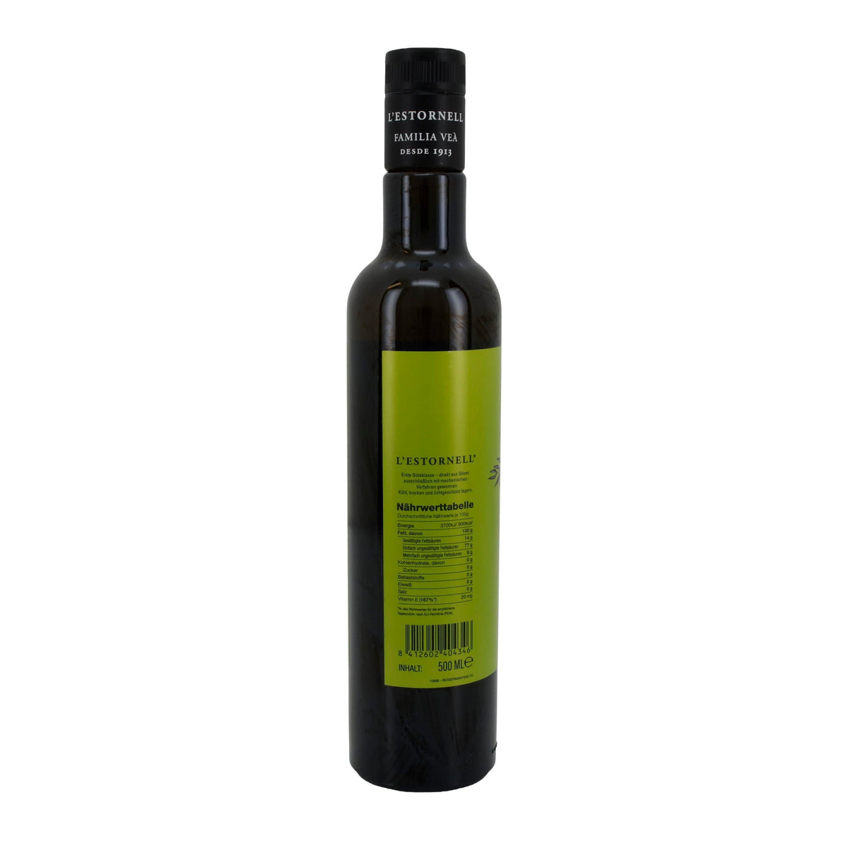 Bio-Olivenöl | L’Estornell | Arbequina, erste Kaltpressung, natives Olivenöl extra, biologischer Anbau | 500 ml Silca