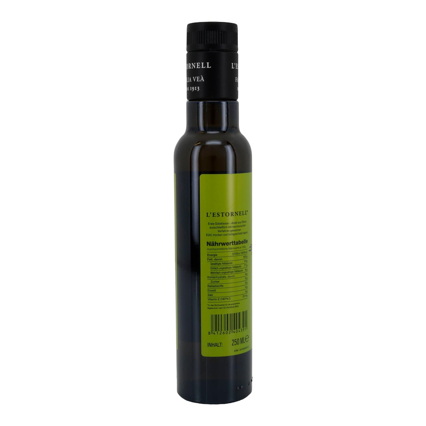 Bio-Olivenöl | L’Estornell | Arbequina, erste Kaltpressung, natives Olivenöl extra, biologischer Anbau | 500 ml